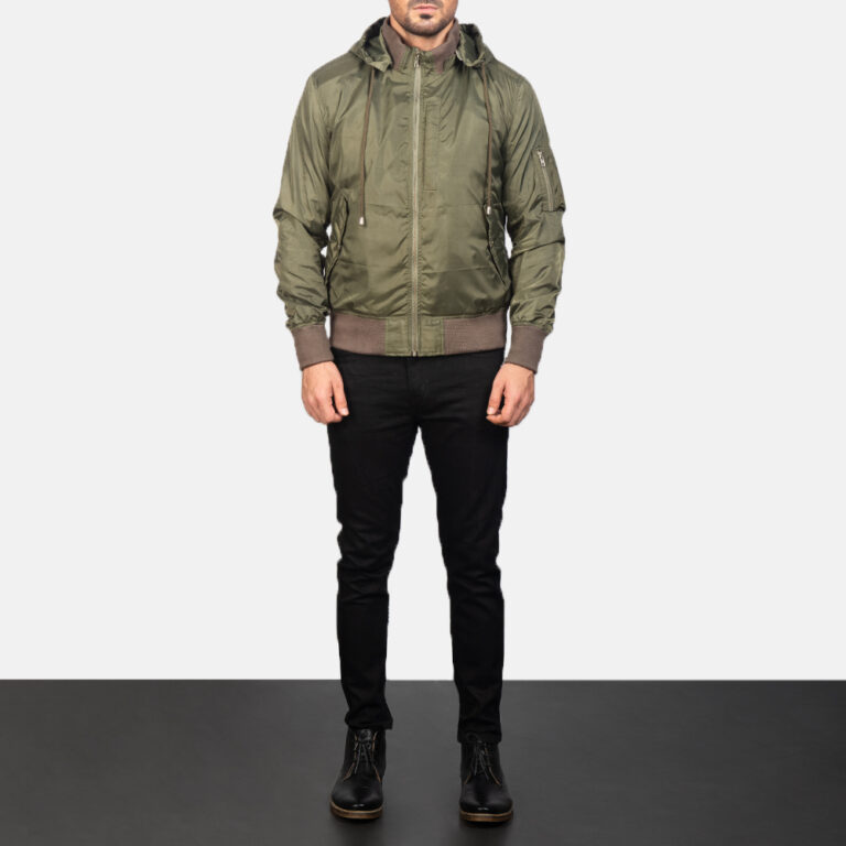 Mens Hanklin Ma-1s Green Hooded Bomber Jacket0900-2-1599810635150